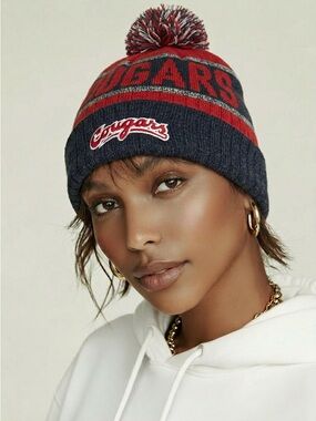 NWT NCAA Washington State Cougars Youth Below Zero Red Black Knit Beanie Hat